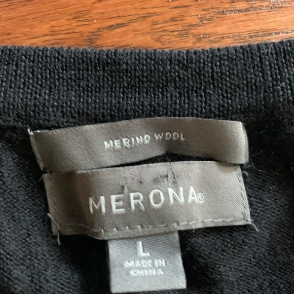 Mens Merona Black Wool Sweater - Picture 7 of 15